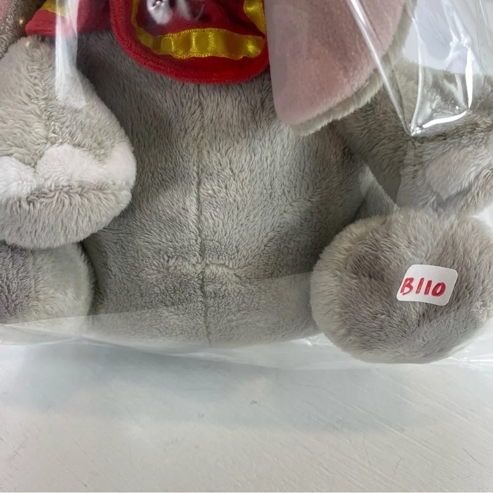 Disney Official Disney Parks Gray and Pink Elephant‎ Stuffed Animal 11”